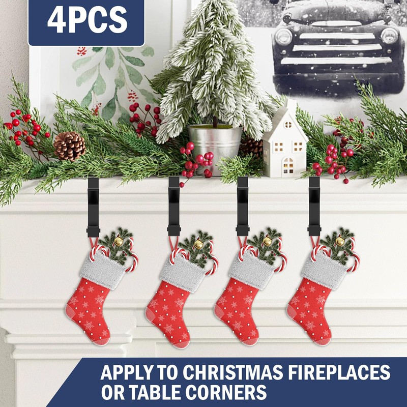 4Pcs Garland Hangers for Mantle Vertical Fireplace Adjustable Garland Hanger