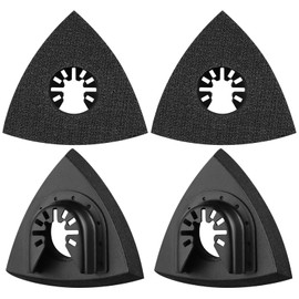 Alppihym Pack of 4 Delta Sanders Multitool Sanding Plate 80 mm - Optimal Accessory for Fein Multimaster, Bosch, Parkside, Ryobi, Worx, Workzone and More - Multifunctional Tool Sandpaper (4)