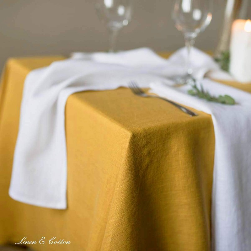 Linen & Cotton Tablecloth Table Linen Cloth Hygge - 100%