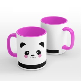 Taza Perzonalizada | Taza para Regalo | Taza Sublimada | Panda | Taza Interior Y Asa De Color | Varios Colores | PIXTREATS | Naranja
