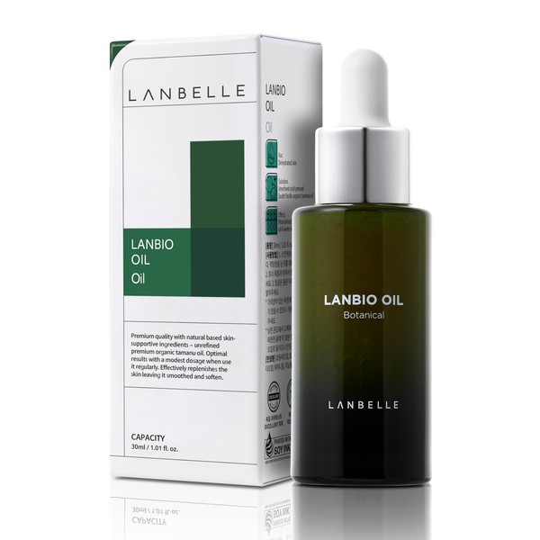 Lanbelle Lanbio Unrefined Premium Organic 90% Tamanu Oil Vegan 1 Oz - Deep Nourishing Moisturizing Deep-Absorbing No-Stickiness Cold Pressed Vatuanu Tamanu for Dark Spots Sensitive Dry Oily Skin
