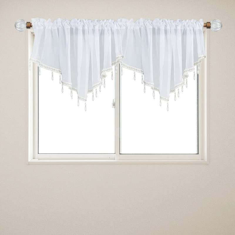 Beaded Sheer Windows Valance 130 cm W x 60 cm