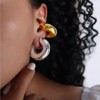 Atiptu arete gruesos de oro para mujer, sin piercings, chapados