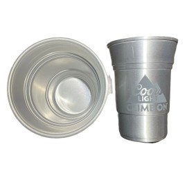 Coors Light Climb On Metal Cups | 16 oz | Set of Two (2)