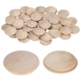 M METERXITY 50-Pack Wood Plugs for Screw Holes, 45 x 40mm Beech Button Wood Top Plugs for Furniture/Stair/Chair/Craft, Flat Head Decorative Wooden Cover
