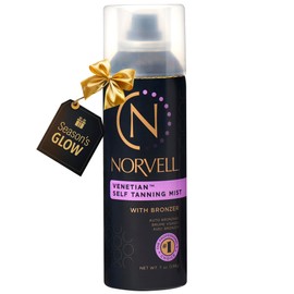 Norvell Venetian Sunless Self Tanner Mist 7 fl oz – Airbrush Spray Tanning Solution with Bronzer for Instant Sun Kissed Glow, Natural Looking Fake Tan, Streak Free, Long Lasting Color