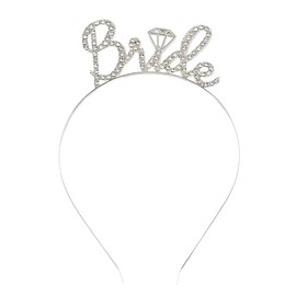 Kefley Bride Crown for Bachelorette Dresses To Be Headbands Gifts Party Decorations Silver Bridal Headband Tiara Accessories ,1 ,1.0 count