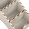 Rose Gold Edge Inlaid Leather Desktop Organizer, Remote Control Holder,Nightstand