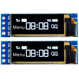 Fasizi 2Pcs I2C OLED Display Module 0.91 Inch I2C OLED Screen Driver DC 3.3V~5V for Arduino - White font