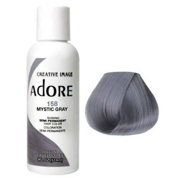 Adore SemiPermanent Haircolor #158 Ounce 118ml, Mystic Gray 158, 4 Fl Oz