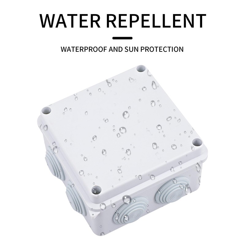 Pack of 2 Waterproof Junction Boxes, Waterproof IP65, Surface-Mounted Junction