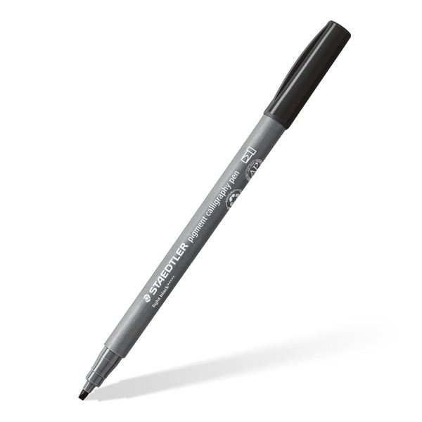 STAEDTLER 375-90 Calligraphy Fibre Tip Pigment Arts, Light Black, 2.00