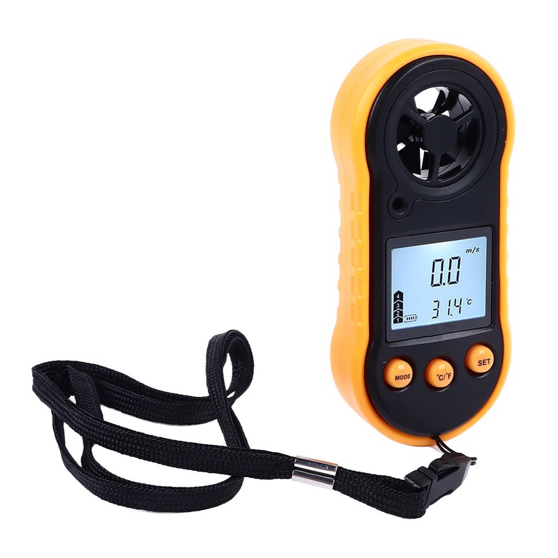 Digital Anemometer LCD Screen Handheld Wind Speed Meter Wind Temperature