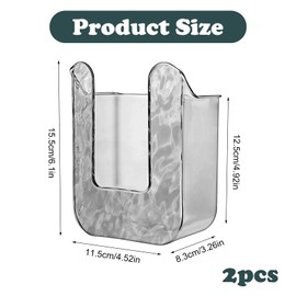 2 Pcs Kitchen Wipes Storage Box Dispenser,Acrylic Clear Wall-Mounted Tissue Box Holder, Wipes Dispenser for Bathroom,Flushable Wipe Container for Bathroom, Kitchen,Bedroom,Toilet,Home