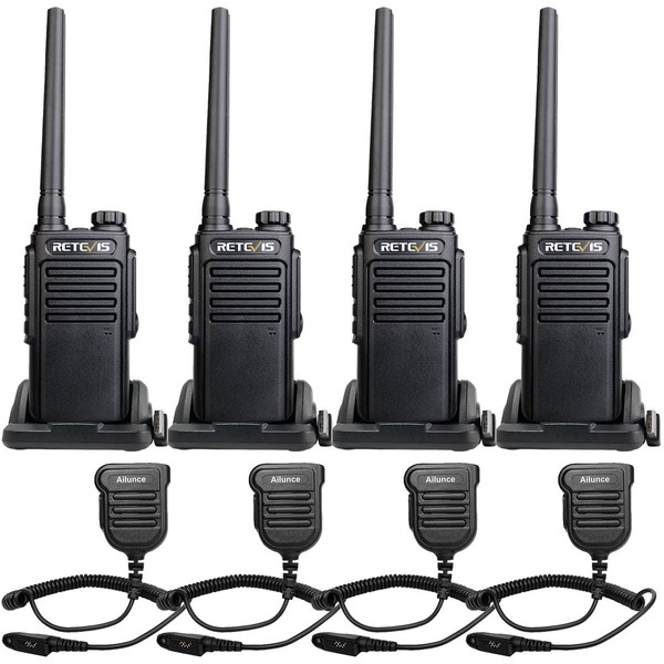 Retevis RT47 Waterproof Walkie Talkie,Two Way Radio with Mic, License-Free,Lightweight,Professional 2 Way Radio for Industrial Manufacture (4 Pack)