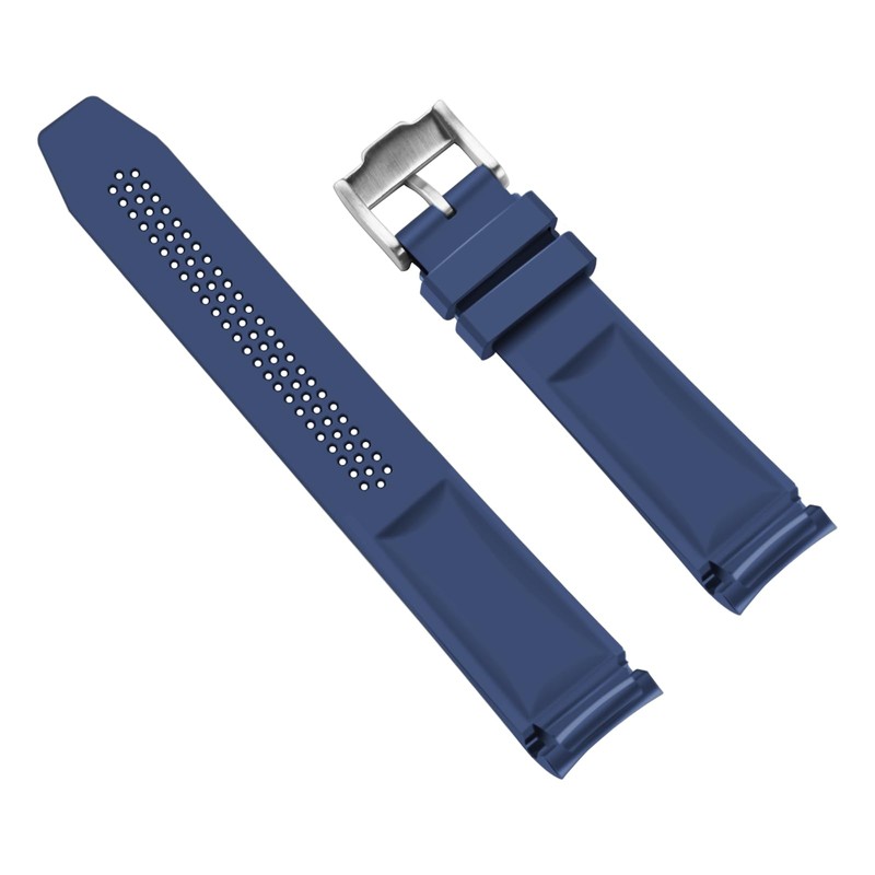 Juntan 20mm 22mm Curved End Silicone Watch Band, Rubber Breathable