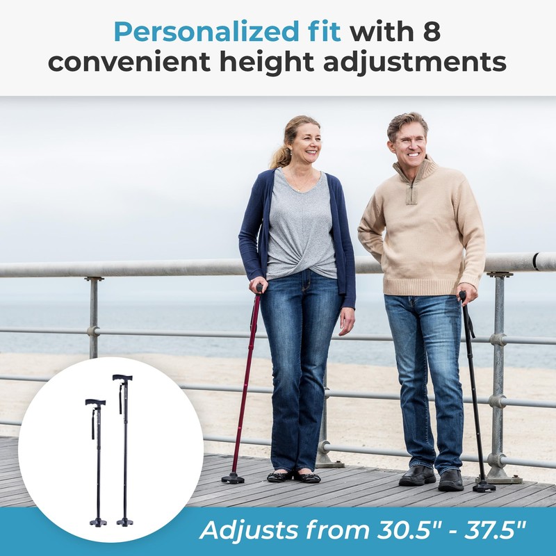 HurryCane Freedom Edition Folding Walking Cane, Pathfinder Purple