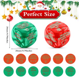 Santa Swap Gift Exchange Dice 2PCS, Secret Santa Gifts White Elephant Dice, Christmas Party Games for Adults Family Game Night, Christmas Dices Gift Exchange Game, Stocking Stuffers for Women Men