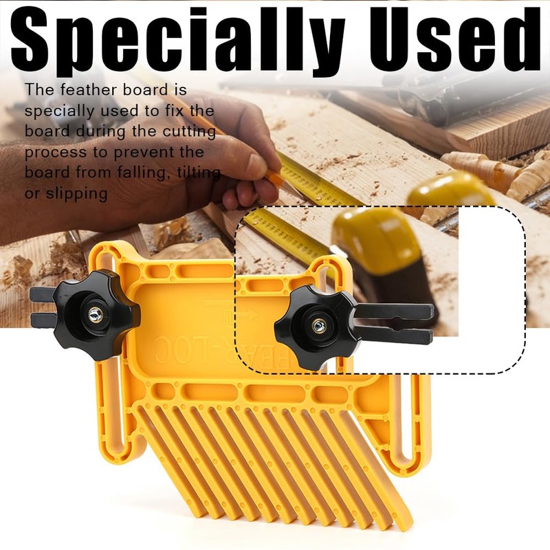 2Pcs Woodworking Featherboard Set Yellow Highly Recognizable Aids for Improved