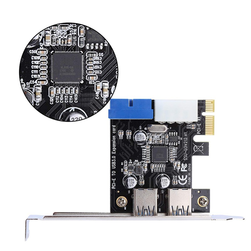 PCI E to USB3.0 Expansion Card Adapter, Easy to Install,