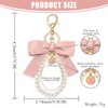 XGALBLA Pink Initial Letter Cute Bow Keychain for Women, Wristlet