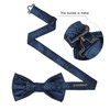 HISDERN Bow Tie Navy Blue Men's Paisley Suit Bow Tie