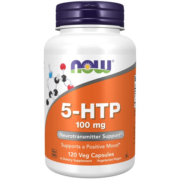 NOW Supplements, 5-HTP (5-hydroxytryptophan) 100 mg, Neurotransmitter Support*, 120 Veg