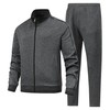 JIASCVGA Men's 2 Pieces Athletic Tracksuit Full-Zip Workout Sweatsuit with