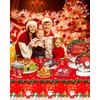 TOPWAYS Christmas Table Cloth, Red Santa and Snowman Christmas Disposable