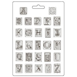 Stamperia - Soft Mould A4 for Scrapbooking, Albums, Bullet Journals and More, Suitable for Soft Clay, Ceramic Powder and More, Perfect for Hobbies, Crafts and Gifting (Master of Magic, Alphabet)