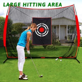 Kapler Golf Hitting Swing Net Golf Nets for Backyard Driving 12x10FT Portable Golf Practice Net Indoor Garage Large Golf Driving Nets with Carrying Bag and Target