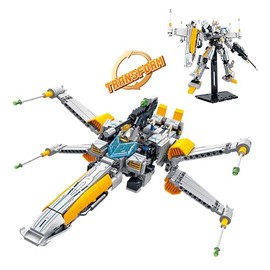 SEMKY Space Series FX1 Spacecraft (Variable Robots) MOC Building Blocks Set, (704Pieces) Space Model Gifts for Kid and Space Fans