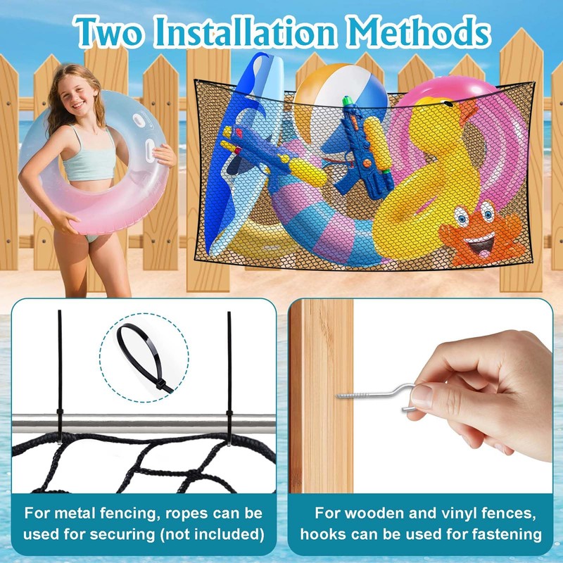 Extra Large Pool Toy Float Storage Net,79" X 47" Hanging