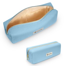 FINPAC Pencil Case, Corduroy Fabric Pencil Case, Large Capacity School Pencil Case, Wide Opening Pencil Case, Pencil Case for School, Office, ocean blue, Practical