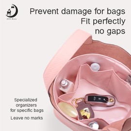 JLYZ Moon Silky Bag Insert Fit for Hermes Picotin 18/22, Silky Purse Organizer, Lightweight and Silk Touch (Fits PC18, Pink)