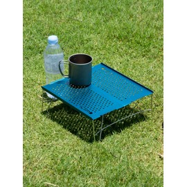 iClimb Mini Solo Folding Table Ultralight Compact for Backpacking Camping Hiking Beach Picnic (Blue - Mini)