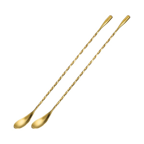 uxcell Bar Spoon Cocktail Mixing Spoon, 2Pcs 12-Inch Stainless Steel
