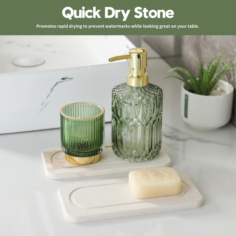 2Pack Diatomite Stone Sink Tray, Water Absorbing Faucet Mat for