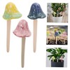 Mipcase 3pcs Ceramic Mushroom Lawn Decor Gradient Outdoor Mushroom Ornament