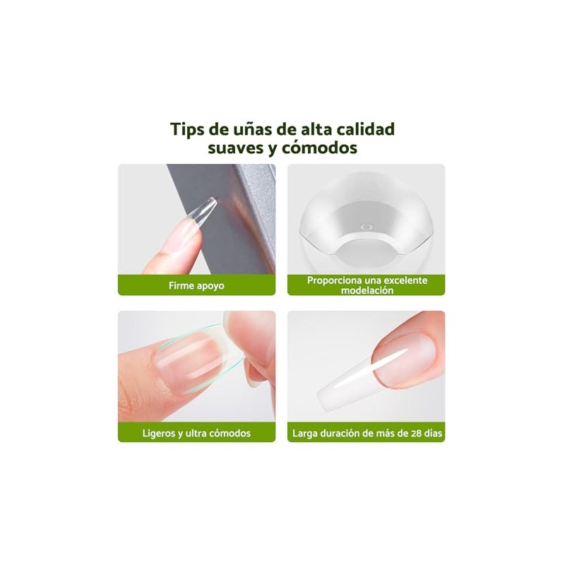 CHERIMOYA Soft Gel Tips para Uñas 512pcs, Tips para Uñas