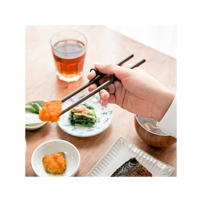 Asahi Koyo Edison Chopsticks III, For Right Hand, Dark Brown,