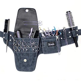 Hairdressing Scissor Bag Hip Holster Pouch Kassaki Blue Denim Look holds 10 scissors