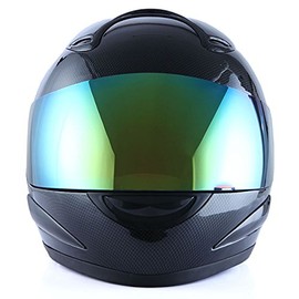 WOW Motorcycle Full Face Helmet Street Bike Racing Carbon Fiber Black