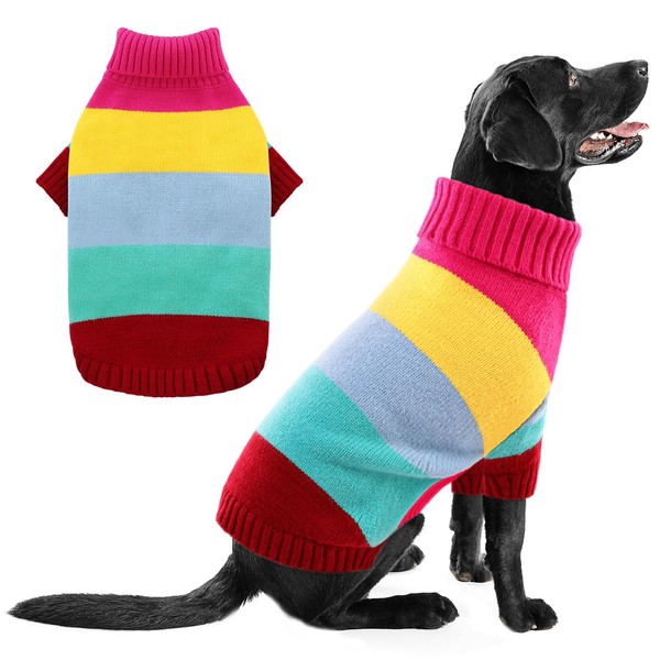 AOFITEE XXL Dog Sweater, Turtleneck Dog Sweater for Large Breed