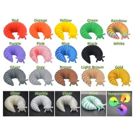 Fidget Slug Articulating Stim Toy | 141 Different Combinations of Size and Colors Like Glow, Heat Changing, etc. (Glow, 6" Regular)