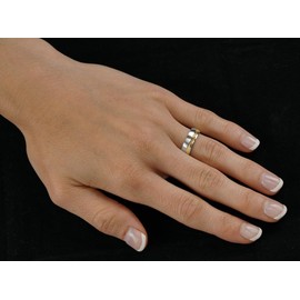 SILVEGO Stainless Steel Gold Plated Line Unisex Wedding Band Ring, Stainless Steel Yellow Gold