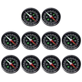 TIXIPEM 40mm Mini Compass [10PCS] - Pocket Oil Filled Small Compass Bulk for Hiking & Camping - [Black] Outdoor Activities Accessory