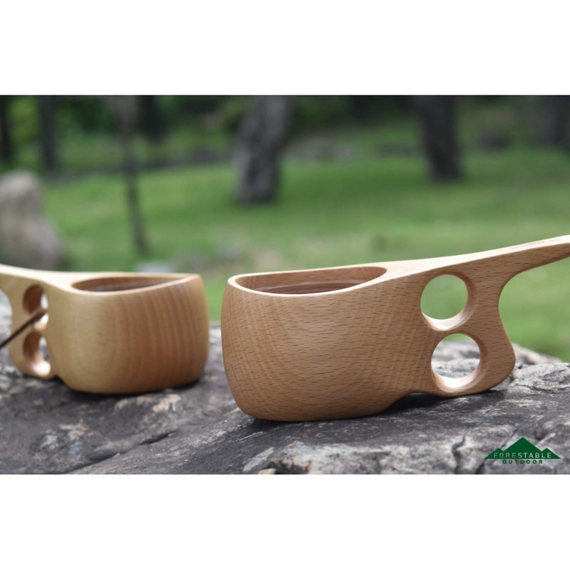 FORESTABLE Kuksa Cup, Wood, Natural Wood, Outdoor, Camping, 3.4 fl