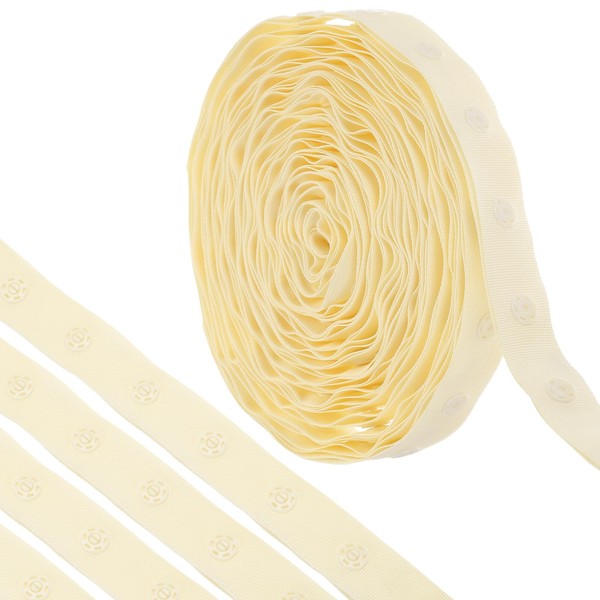 sourcing map 4 Yard Snap Button Tape for Sewing, Cotton