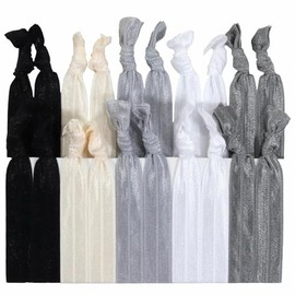 Venbytech for 20 Elastic Hair Ties No Crease Ponytail Holder for EMI foe tie Ribbon Jay Band Lot